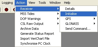 This can be done by selecting View > Receiver > Initialise: